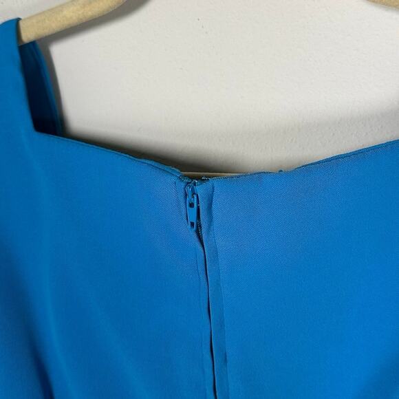 Vintage City Triangles Blue Embroidered Square Neck Sleeveless Dress Women's 9 - Picture 6 of 6